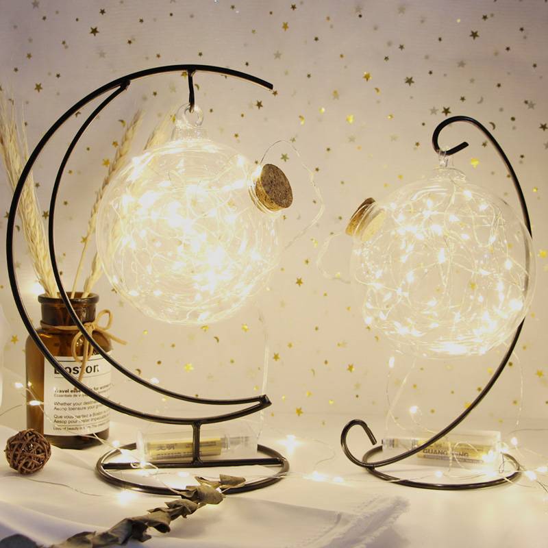 夜光leb星星玻璃瓶幸运星星空瓶吊挂瓶木塞瓶七夕节创意礼物折道