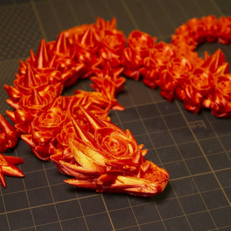 3D打印玫瑰龙年货一体关节可活动国潮手L办儿童玩具礼物车载摆件