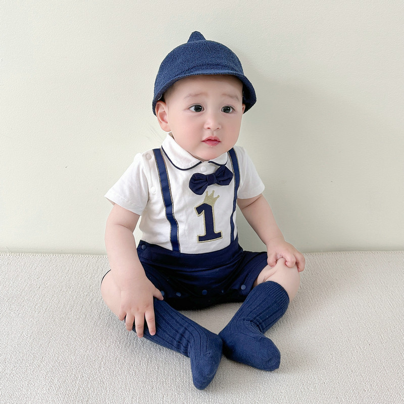 童装短袖婴儿连体衣夏季新款男童短袖满月礼服男宝宝周岁衣服,童装/婴儿装/亲子装,连身衣/爬服/哈衣,淘宝优惠券,粉丝福利购,淘宝优惠卷