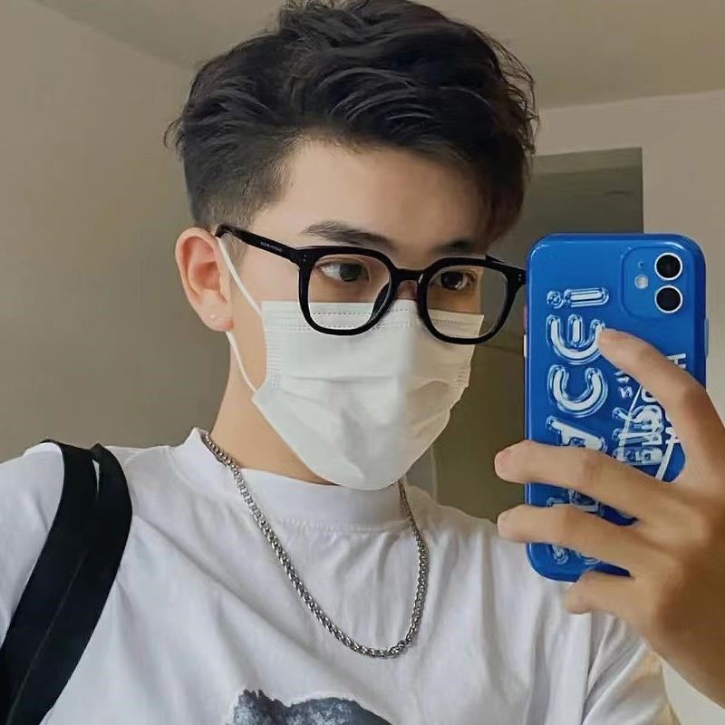 黑框眼镜男潮可配度数网红眼睛框镜架女素颜近视平光镜大框显脸小