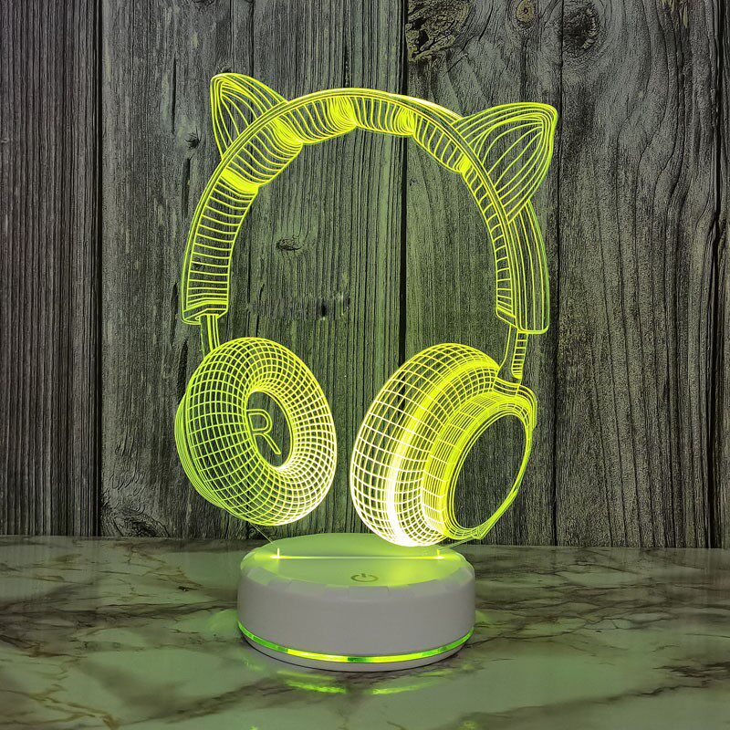 卧室装饰床头灯3d视觉台灯触控变色酒吧电脑房桌面氛围灯男生礼物