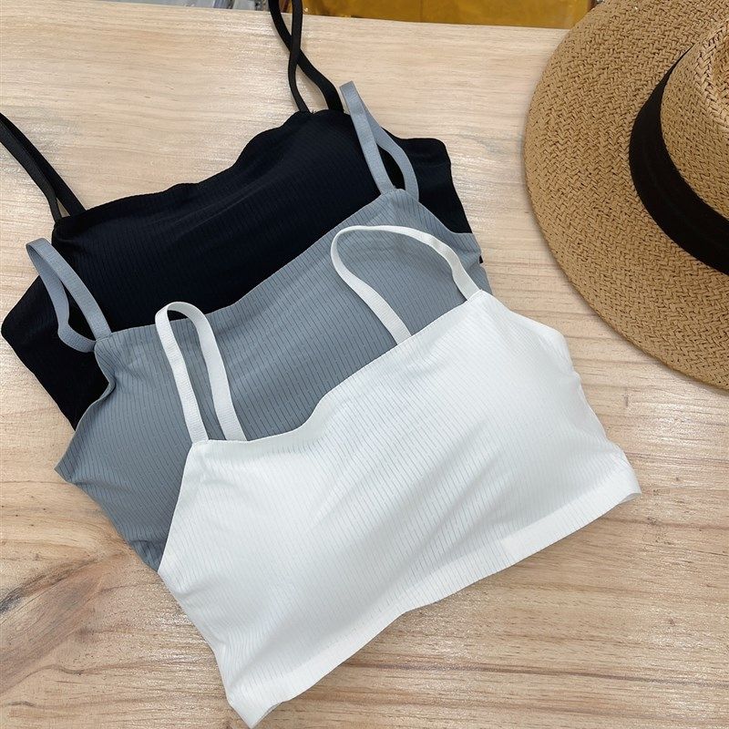 2021夏季网红冰丝美背细肩带无痕内衣无钢圈可拆卸胸垫吊带2109,女装/女士精品,抹胸,淘宝优惠券,粉丝福利购,淘宝优惠卷