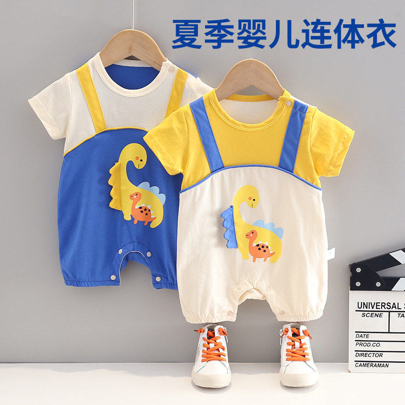 男宝宝夏装一岁半1六6七7八9九10个月薄款夏季婴儿衣服连体套装女