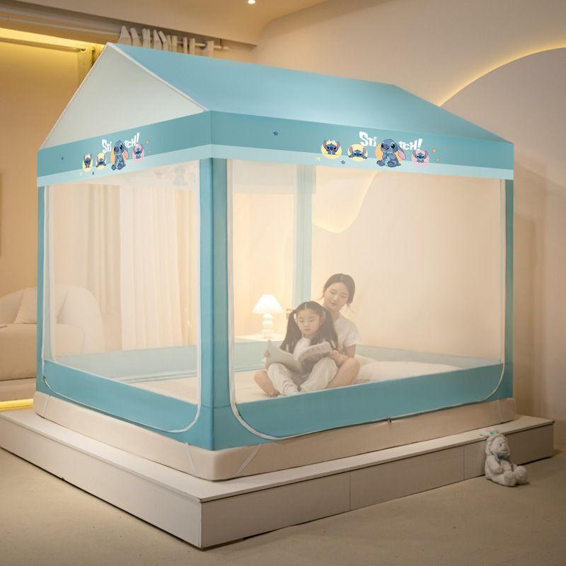 小房子蚊帐家用2024新款可挂风扇蒙古包a类防尘顶布挡灰儿童防摔