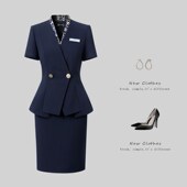 酒店医美前台工作服售楼部美容工装 设计感职业女裙套装 夏气质修身