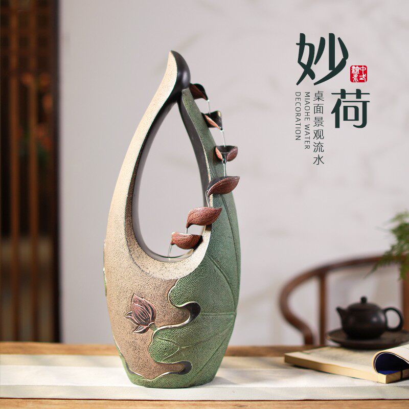 家居客厅玄关茶室桌面流水摆件办公室创意水景招财摆设开业小礼品,家居饰品,装饰摆件,淘宝优惠券,粉丝福利购,淘宝优惠卷