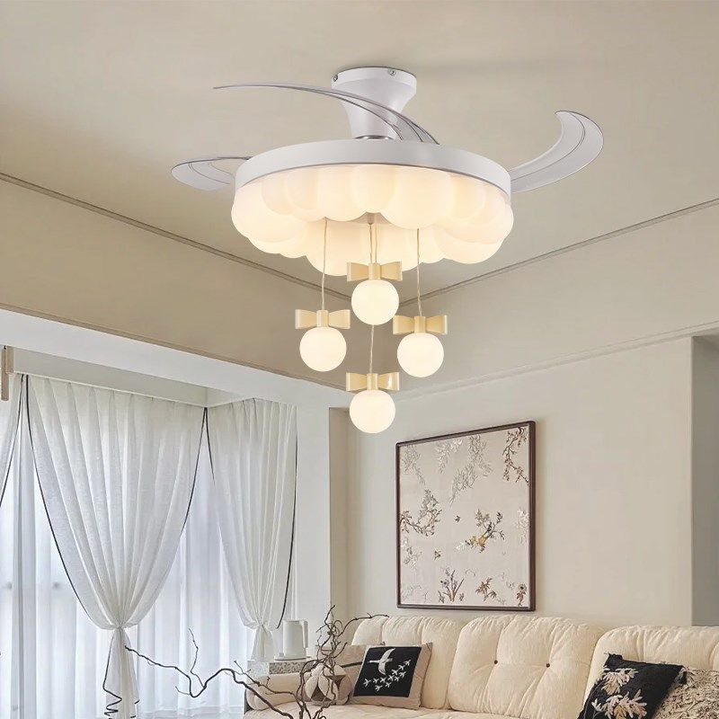 吸顶隐形风扇灯静音奶油风餐厅主卧室灯儿童房护眼吊扇灯2025新款,家装灯饰光源,风扇灯,淘宝优惠券,粉丝福利购,淘宝优惠卷