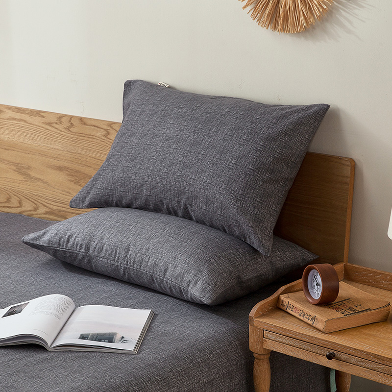 纯棉老粗布床单单件夏季q100全棉纯色宿舍被单棉麻亚麻枕套三件套