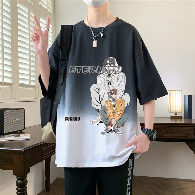 青少年夏季运动12-15岁男孩初中学生短袖t恤大童男装士潮流上衣服