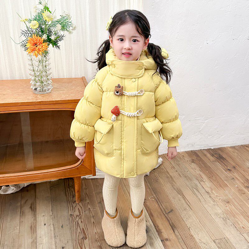 女童棉服冬装2024新款洋气外套小女孩加绒加厚棉袄女宝宝冬季棉衣