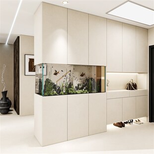 龙造溪流缸嵌入式 鱼缸定制专拍