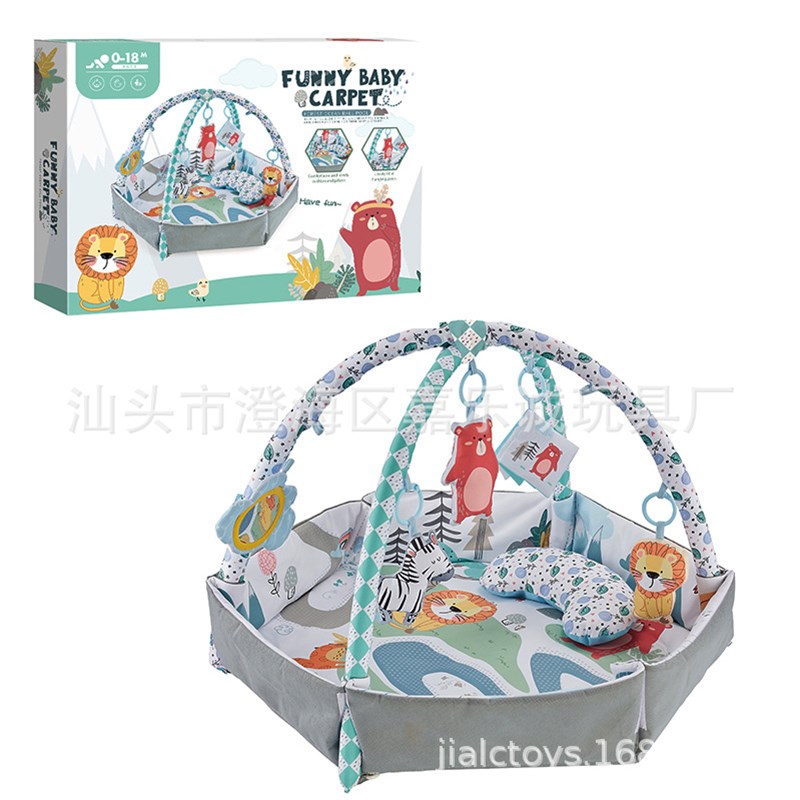 玩具婴儿六角游戏爬行垫戏健身垫带枕头爬爬P垫新生儿玩具游戏垫