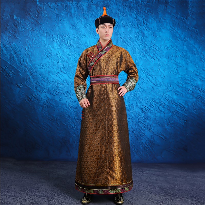 男士蒙古族民族舞蹈服饰演出霸气高端私人订制走秀摄影造型蒙古袍