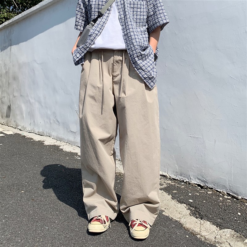 日系工装裤男女春秋季新款潮牌宽松垂坠感直筒阔腿男生休闲长裤子