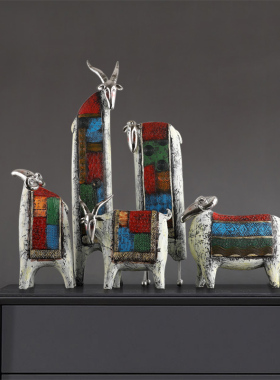 北欧风创意绵羊摆件家居现代简约抽象酒柜婚房摆饰新房客厅装饰品