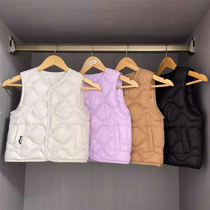 羽绒服内胆马甲宝宝保暖秋冬季新款坎肩葫芦纹男女童羽绒马甲背心