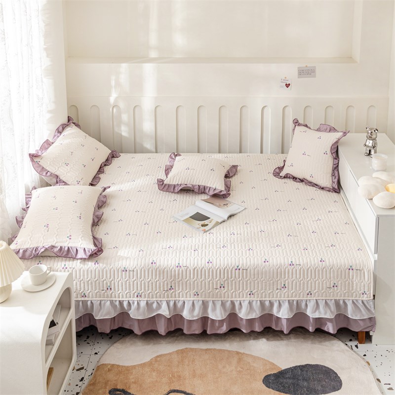 定制纯棉榻榻米床盖四季通用绗缝夹棉防滑炕盖三件套儿童全棉床单