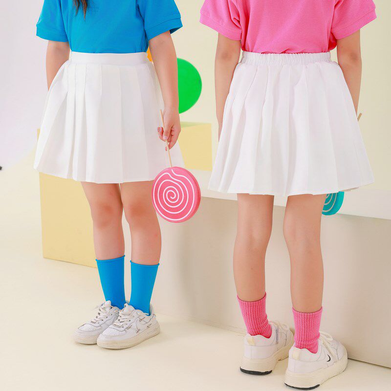 儿童西装料百褶裙演出服活动服装短裙青少年拍照表演裙子舞蹈裙