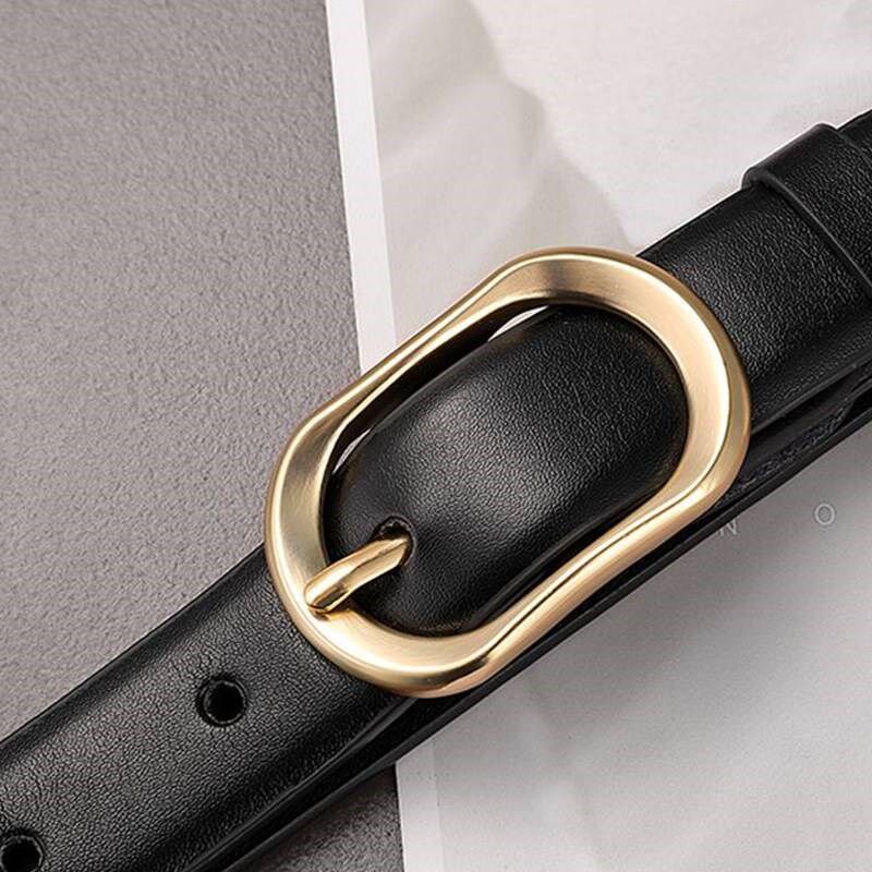 速发皮带女2024新款真皮针扣腰带百搭设计感小众直筒牛仔裤免打孔