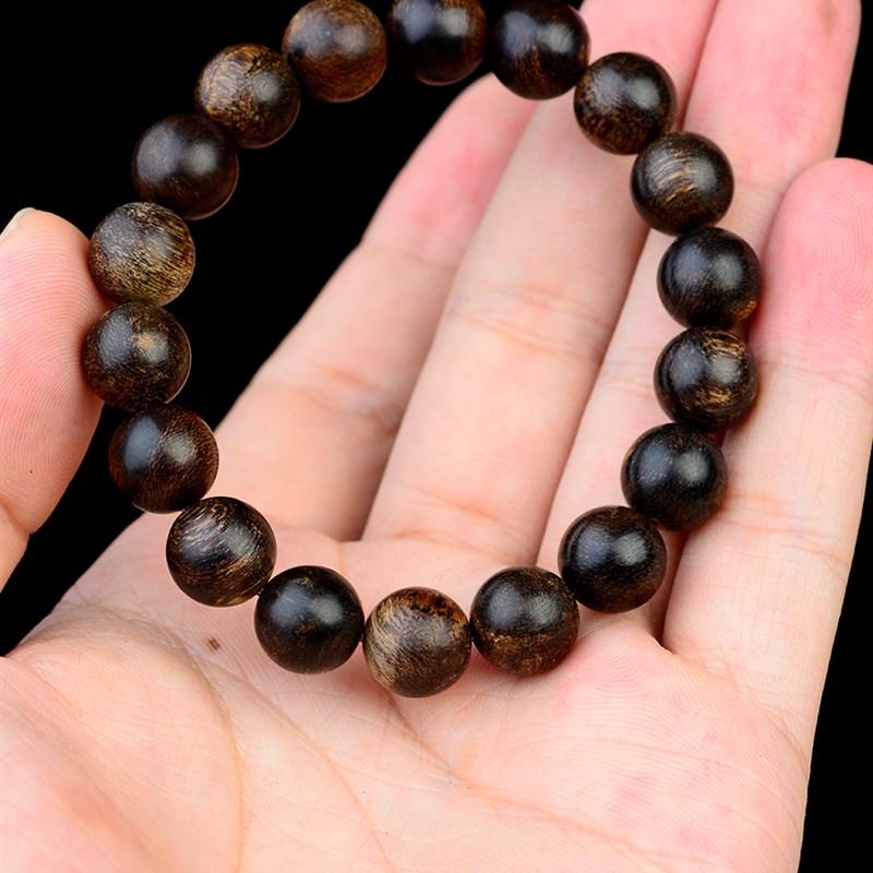 鼎级收藏 达拉干老料沉水沉香手串10mm*18粒男女款佛珠手链13.6克