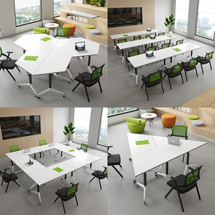 拼接会议桌培训桌椅组合移动办公桌长条桌教育机构折叠培训桌课桌