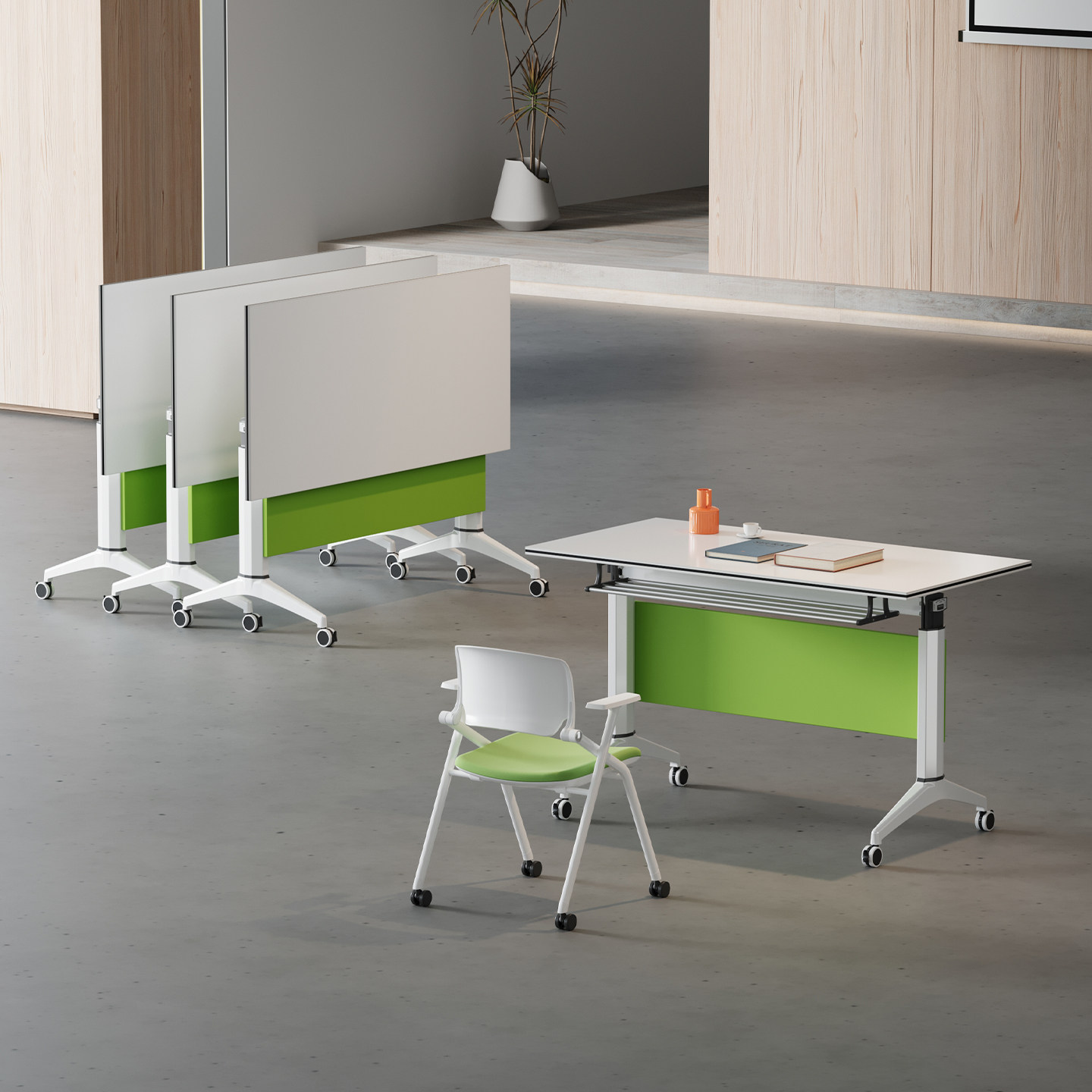 折叠可移动拼接培训长条桌