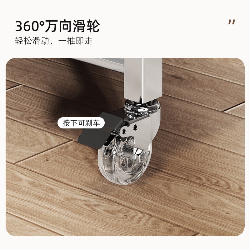 实木可移动边几零食小推车客厅茶几沙发边柜厨房多层蔬菜置物架子