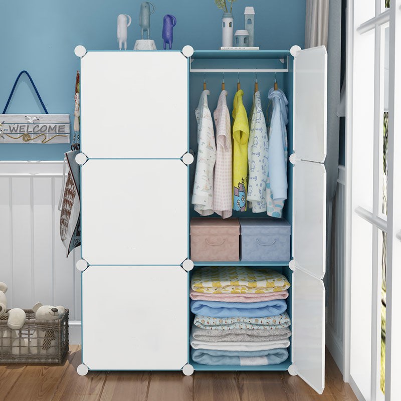 衣柜卧室出租房简易组装家用宿舍多功能塑料经济型收纳柜子储物柜