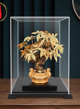 威弗列德金箔发财树摆件家居客厅电视柜装饰开业V乔迁创意礼品