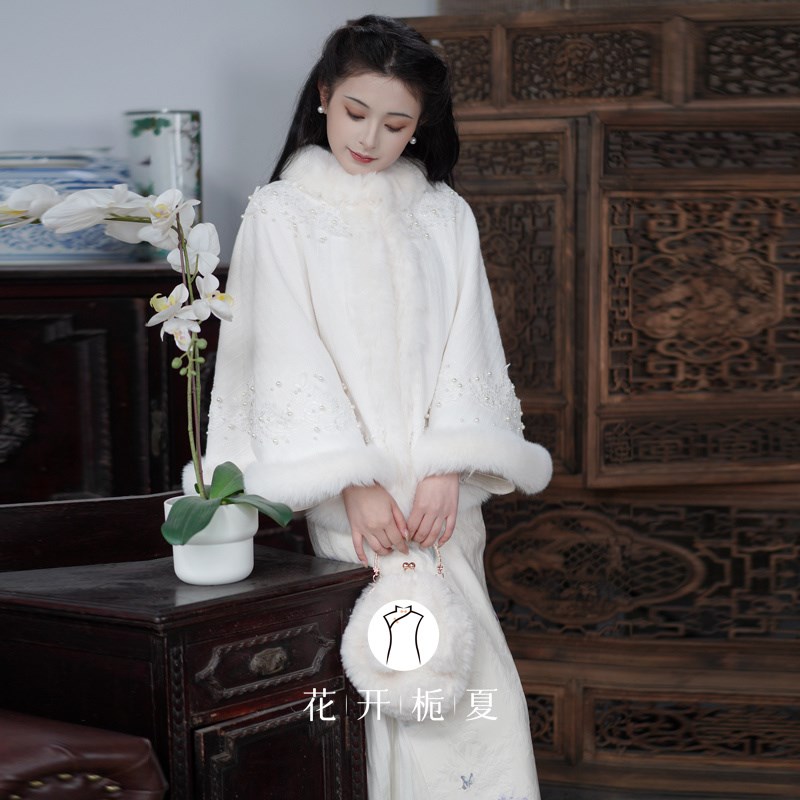 1/6日新品 加厚斗篷披肩旗袍婚纱新娘敬酒服外搭