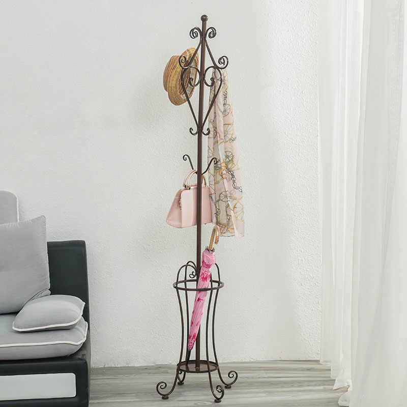 欧式铁艺落地衣帽架多功能雨伞架挂衣架帽子服装展示架衣帽收纳架