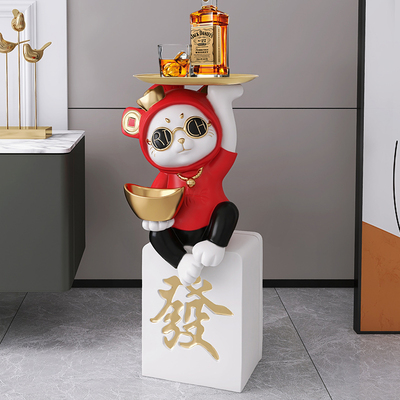 创意招财猫大型落地摆件客厅家居装饰品搬家开业礼物乔迁新居礼品