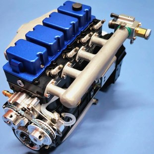 西辰 金属拼装内燃发动机微型迷你直列四缸可Q发动模型汽油发动机