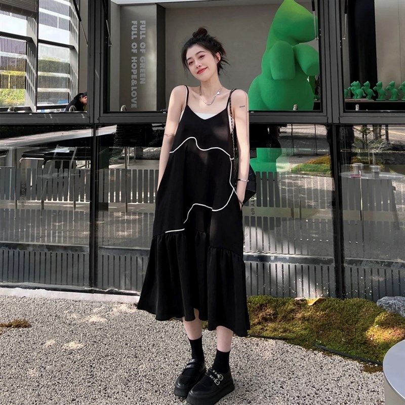 高级小众设计感孕妇装夏季气质孕妇黑色吊带V领无袖连衣裙不规则,孕妇装/孕产妇用品/营养,连衣裙,淘宝优惠券,粉丝福利购,淘宝优惠卷