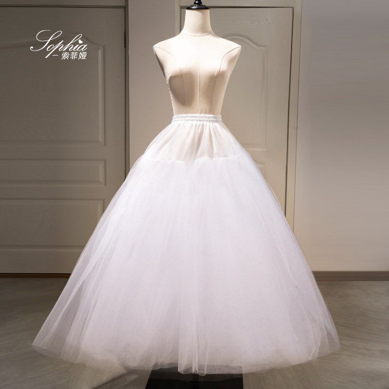 结婚超蓬加大8层裙摆新娘婚纱礼服演出无骨八层纱可调节舞会裙撑