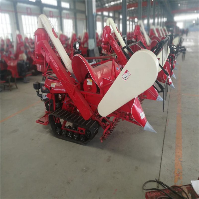 柴油电启动稻谷收割脱粒机 单人座驾履带式小麦稻谷收割机 现货