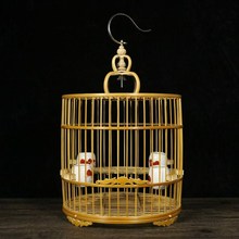 老竹皮料直径28厘米平顶笼玉鸟芙蓉蜡嘴Q靛颏麻料竹制品鸟笼