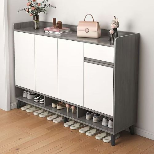 楼道鞋柜家用门口门外走廊室内入户玄关柜新款2024爆款实木色鞋架