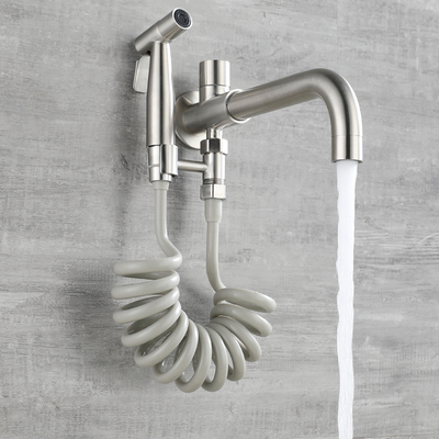 拖把池水龙头单冷增压妇r洗喷枪入墙式加长阳台长杆拖布防溅不锈