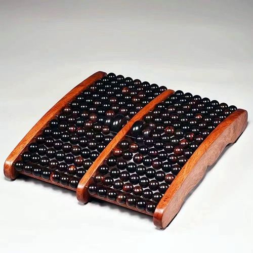 脚底按摩红木足按器圆珠滚轮足底脚踏家用搓脚木制揉脚按摩器实木