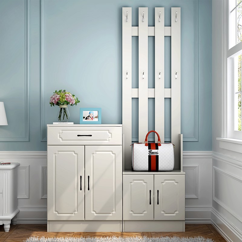 鞋柜衣帽架一体入户门鞋柜进门挂衣架落地客厅家用入户鞋帽一体柜