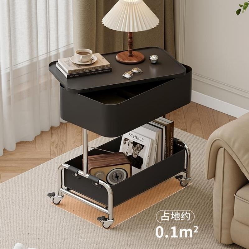 创意边几可移动茶几现代简约沙发边柜客厅小推车置物架带轮小桌子