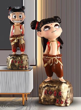 哪吒魔童闹海桌面摆件天生x羁绊网红可爱创意潮玩礼品装饰品