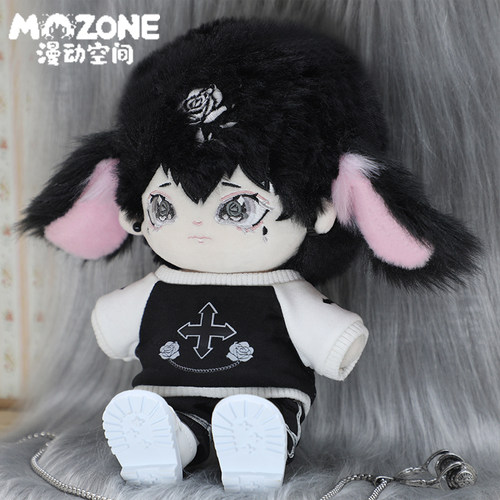 棉花娃娃20cm头饰可爱公仔玩偶毛绒耳朵发箍娃用发饰犬耳朵发卡