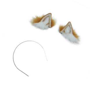 棉花娃娃衣服20cm厘米耳朵娃用毛D绒猫耳兽耳可爱发箍头饰发饰配