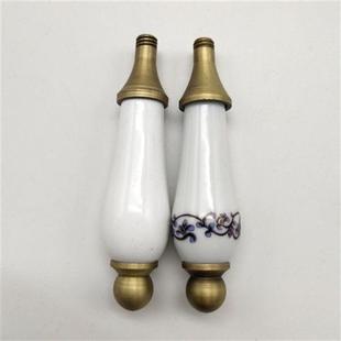 卫浴用品花洒喷头仿古配件手ww持喷头陶瓷手柄卫浴配件白陶瓷把手
