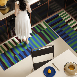蒙德里厨房地垫吸水防滑防油耐脏地毯免洗可擦现代感轻奢2025新款