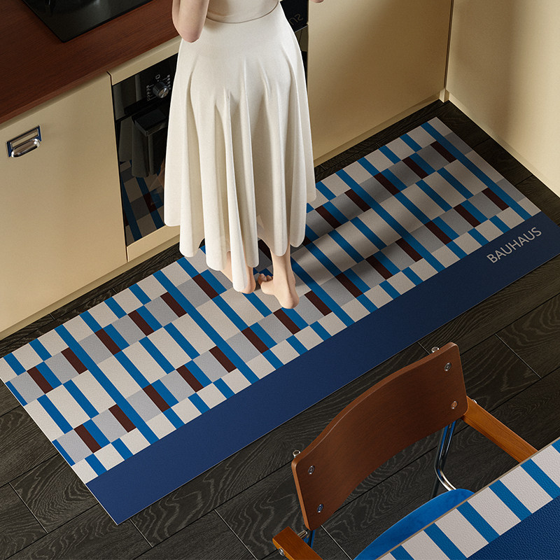 沃因格复古包豪斯厨房地垫满铺家用耐脏硅藻泥吸水长条高级感脚垫,居家布艺,厨房地垫,淘宝优惠券,粉丝福利购,淘宝优惠卷