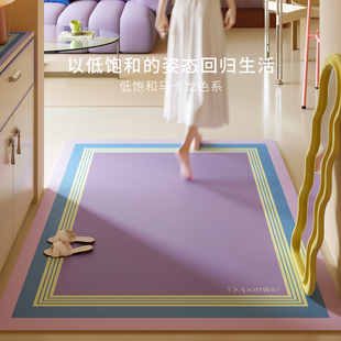 虹汐皮革入户地垫ins风防滑免洗防水2026新款家用玄关大门口脚垫