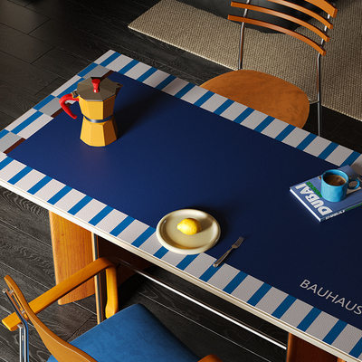 复古包豪斯餐桌垫防水防油免洗